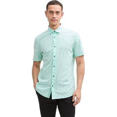 TOM TAILOR herrskjorta, 37271 – Mint liten hexagon design, L TOM TAILOR herrskjorta, 37271 – Mint liten hexagon design, L
