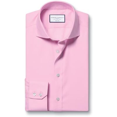 Charles Tyrwhitt Pink non-iron twill cutaway slim fit shirt Charles Tyrwhitt Pink non-iron twill cutaway slim fit shirt