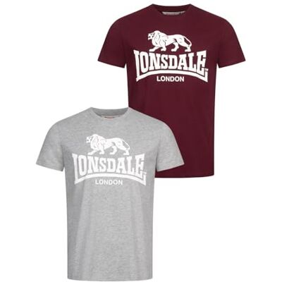 Lonsdale T-shirt för män, normal passform, dubbelpack Kelso, flerfärgad, XL Lonsdale T-shirt för män, normal passform, dubbelpack Kelso, flerfärgad, XL