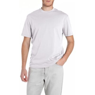 Replay Herr avslappnad passform T-shirt av bomull, 011 Naturligt vitt, XL Replay Herr avslappnad passform T-shirt av bomull, 011 Naturligt vitt, XL