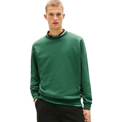 Tommy Jeans herr Tjm Reg S flagga besättning Dm0Dm20741 pullover tröja, grön (skugga tall), XS Tommy Jeans herr Tjm Reg S flagga besättning Dm0Dm20741 pullover tröja, grön (skugga tall), XS