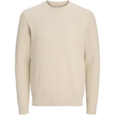 JACK & JONES Jprblubarkley stickad crew neck Ch, Enkel mullvadsgrå, S JACK & JONES Jprblubarkley stickad crew neck Ch, Enkel mullvadsgrå, S