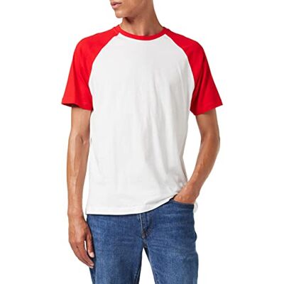 Build Your Brand ' 'Raglan' kontrast t-shirt för män White/Heather Grey XX-L Build Your Brand ' 'Raglan' kontrast t-shirt för män White/Heather Grey XX-L