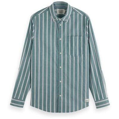 Scotch & Soda Normal passform Dobby Stripe skjorta, Pitch Green Pinstripe 300, XL Scotch & Soda Normal passform Dobby Stripe skjorta, Pitch Green Pinstripe 300, XL