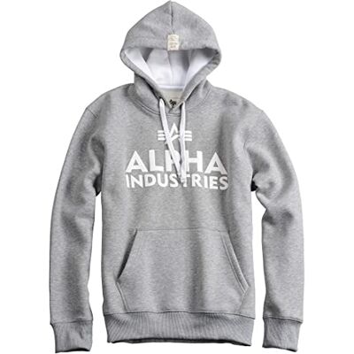 Alpha Industries Alpha Herr 143302-17-S huvtröja, grå (Grey Heather 17), liten Alpha Industries Alpha Herr 143302-17-S huvtröja, grå (Grey Heather 17), liten
