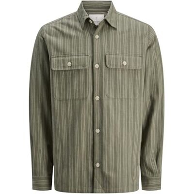 JACK & JONES Overshirt för män, comfort fit, overshirt, Teblad, L JACK & JONES Overshirt för män, comfort fit, overshirt, Teblad, L