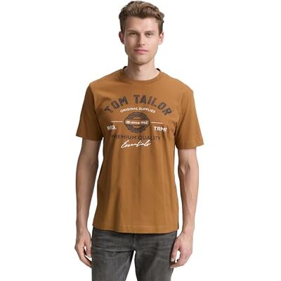 TOM TAILOR T-shirt för män, 25985 – Djup konjak, S TOM TAILOR T-shirt för män, 25985 – Djup konjak, S