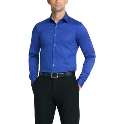 Van Heusen Herrskjorta, slim fit, flexkrage, stretch, enfärgad, Kungsblå, 16.5" Neck 36"-37" Sleeve Van Heusen Herrskjorta, slim fit, flexkrage, stretch, enfärgad, Kungsblå, 16.5" Neck 36"-37" Sleeve