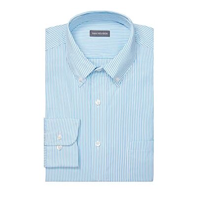 Van Heusen mäns pinpoint normal passform randig klänning skjorta med knappar, Periwinkle, 18" Neck 32"-33" Sleeve Van Heusen mäns pinpoint normal passform randig klänning skjorta med knappar, Periwinkle, 18" Neck 32"-33" Sleeve
