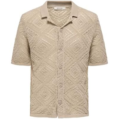 Only & Sons Onskolmar Reg 5 Ss Shirt Knit, String, XXL Only & Sons Onskolmar Reg 5 Ss Shirt Knit, String, XXL