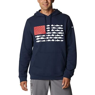 Columbia PFG fiskflagga Ii luvtröja vandringströja, Collegiate Navy/Vit USA, XL Columbia PFG fiskflagga Ii luvtröja vandringströja, Collegiate Navy/Vit USA, XL