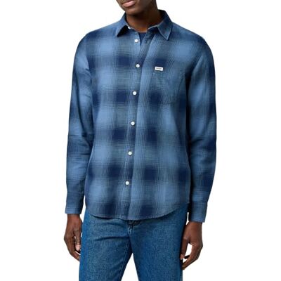Wrangler 1 PKT Indigo skjorta, Mörk indigo, L Wrangler 1 PKT Indigo skjorta, Mörk indigo, L