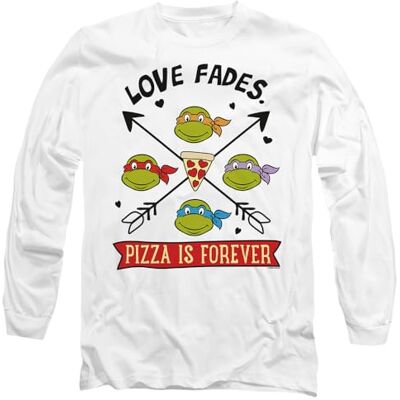 new boundary designs, inc. Teenage Mutant Ninja Turtles Pizza is Forever långärmad T-shirt för män, vit, medium, Vitt, M new boundary designs, inc. Teenage Mutant Ninja Turtles Pizza is Forever långärmad T-shirt för män, vit, medium, Vitt, M
