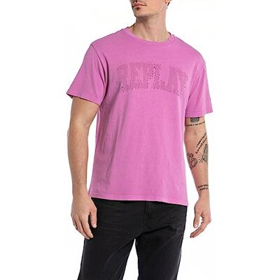 Replay T-shirt för män med normal passform, 106 Fairy Violet, M Replay T-shirt för män med normal passform, 106 Fairy Violet, M