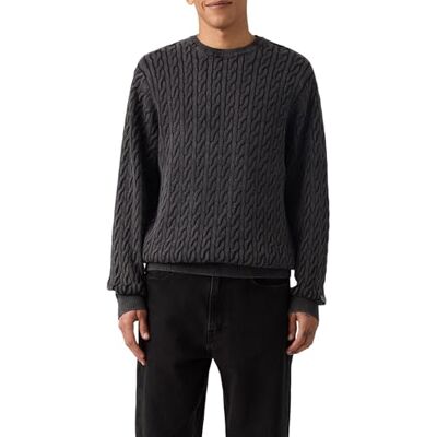 Levi's Presidio Crew Cable Rib Pirate Black Gd, Kabelrib pirat bl, XL Levi's Presidio Crew Cable Rib Pirate Black Gd, Kabelrib pirat bl, XL