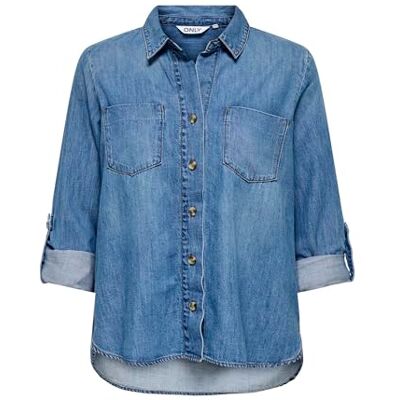 ONLY asmin skjorta L/S DNM AKM Noos, Mellanblå denim, L ONLY asmin skjorta L/S DNM AKM Noos, Mellanblå denim, L