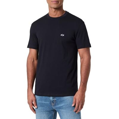 Giorgio Armani Men's Essential, kortärmad side monogram logo t-shirt, blå, M, djup marin, M Giorgio Armani Men's Essential, kortärmad side monogram logo t-shirt, blå, M, djup marin, M