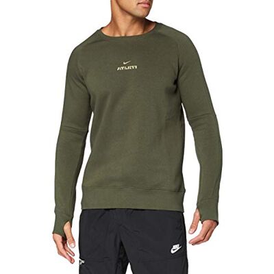 NIKE ATM M NK GFA FLC LS CRW II långärmad T-shirt, cargo khaki/(khaki) (ingen sponsor), S NIKE ATM M NK GFA FLC LS CRW II långärmad T-shirt, cargo khaki/(khaki) (ingen sponsor), S