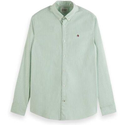 Scotch & Soda Essential Oxford randig skjorta för män, Havsskum/vit remsa 7015, XXL Scotch & Soda Essential Oxford randig skjorta för män, Havsskum/vit remsa 7015, XXL