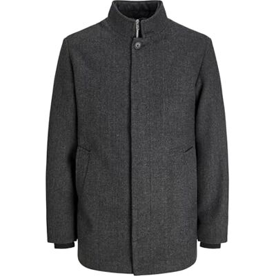 JACK & JONES Ullrock för män ullrock, Mörkgrå melange/mönster: fiskben, L JACK & JONES Ullrock för män ullrock, Mörkgrå melange/mönster: fiskben, L