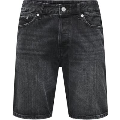 Only & Sons ONSEDGE svart 2047 AZG DNM shorts, Svart denim, M Only & Sons ONSEDGE svart 2047 AZG DNM shorts, Svart denim, M