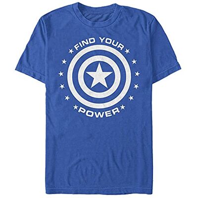 Marvel Unisex Avengers Classic Captain Power Organic kortärmad T-shirt, Ljusblå, XXL Marvel Unisex Avengers Classic Captain Power Organic kortärmad T-shirt, Ljusblå, XXL