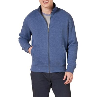 Amazon Essentials herrtröja helt blixtlås fleece-tröja med mocka, blå ljung, medium Amazon Essentials herrtröja helt blixtlås fleece-tröja med mocka, blå ljung, medium