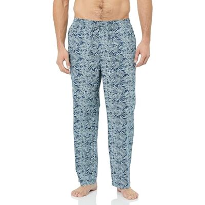 Amazon Essentials Men's Vävd pyjamasbyxa rak passform, Marinblå Vit Palmblad, XL Amazon Essentials Men's Vävd pyjamasbyxa rak passform, Marinblå Vit Palmblad, XL