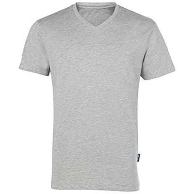 HRM Herr lyx V-hals Tee I premium t-shirt män V-ringad av 100% ekologisk bomull I grundläggande T-shirt tvättbar upp till 60 °C I Högkvalitativa och hållbara herrkläder, Gråmelerad, S HRM Herr lyx V-hals Tee I premium t-shirt män V-ringad av 100% ekologisk bomull I grundläggande T-shirt tvättbar upp till 60 °C I Högkvalitativa och hållbara herrkläder, Gråmelerad, S