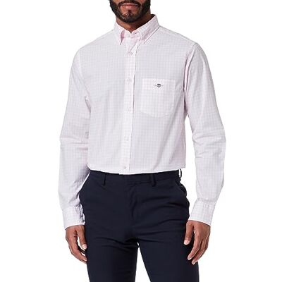 GANT Herr REG POPLIN Gingham-skjorta klassisk skjorta, Light PINK, standard, Ljusrosa, 4XL GANT Herr REG POPLIN Gingham-skjorta klassisk skjorta, Light PINK, standard, Ljusrosa, 4XL