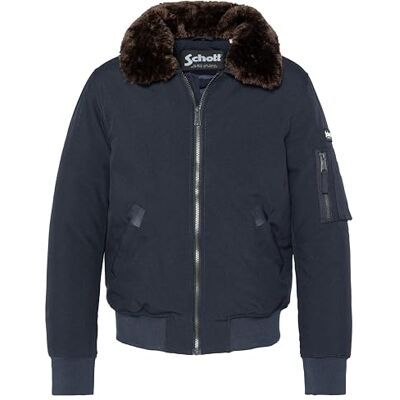 Schott NYC Schott Airlines Navy-brun pälsjacka, Färg: blå, 3XL Grande taille Taille Tall Schott NYC Schott Airlines Navy-brun pälsjacka, Färg: blå, 3XL Grande taille Taille Tall