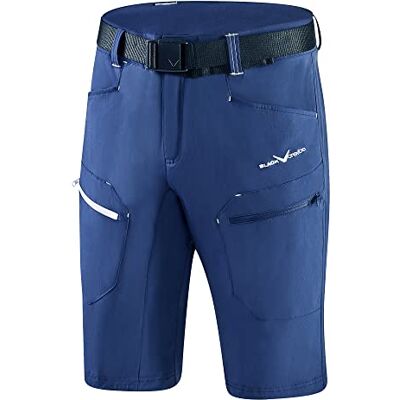 Black Crevice trekkingshorts herr I trekkingbyxor herr korta I herr utomhusshorts I vattenavvisande och snabbtorkande I hållbara och ventilerande vandringsshorts med fickor, Stål blå/vit, 58 SE Black Crevice trekkingshorts herr I trekkingbyxor herr korta I herr utomhusshorts I vattenavvisande och snabbtorkande I hållbara och ventilerande vandringsshorts med fickor, Stål blå/vit, 58 SE