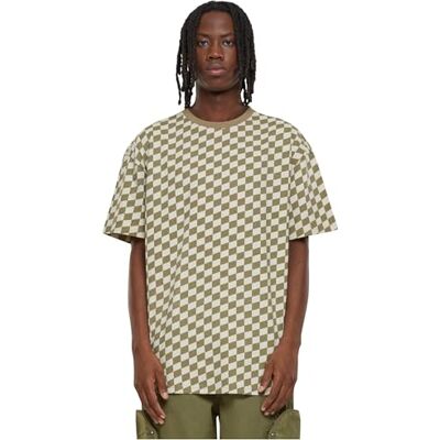 Urban Classics T-shirt för män överdimensionerad kontroll te kakicheck L, Khakicheck, L Urban Classics T-shirt för män överdimensionerad kontroll te kakicheck L, Khakicheck, L