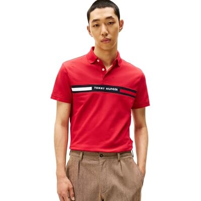 Tommy Hilfiger herr HILFIGER CHEST INSERT REG POLO MW0MW38130 S/S Polo, röd, XXL, Röd (medium röd), XXL Tommy Hilfiger herr HILFIGER CHEST INSERT REG POLO MW0MW38130 S/S Polo, röd, XXL, Röd (medium röd), XXL