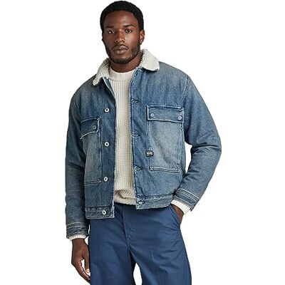 G-STAR RAW Mäns Utility Flap Pocket Sherpa denim jacka, Blå (D23595-D436-G129 antik blekt blå agave), XL G-STAR RAW Mäns Utility Flap Pocket Sherpa denim jacka, Blå (D23595-D436-G129 antik blekt blå agave), XL