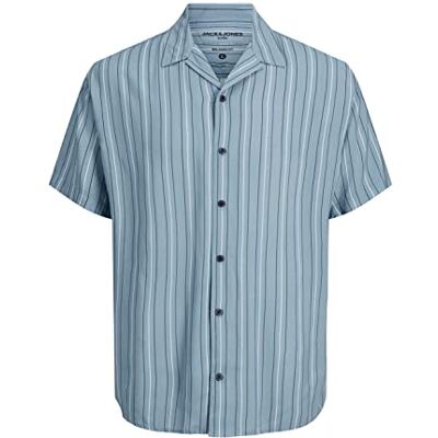 JACK & JONES Herr Jcochain Reggie Stripe Resort Shirt Ss skjorta, Mountain vår/ränder: ränder, M JACK & JONES Herr Jcochain Reggie Stripe Resort Shirt Ss skjorta, Mountain vår/ränder: ränder, M
