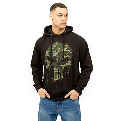 Marvel Herr punisher skalle camo skridskoåkning huvtröja, Schwarz, M Marvel Herr punisher skalle camo skridskoåkning huvtröja, Schwarz, M