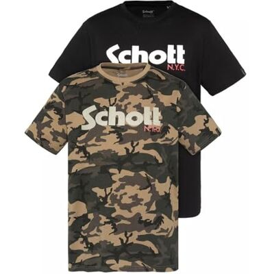 Schott NYC Herr Tspklogo T-shirt, Flerfärgad, XL Schott NYC Herr Tspklogo T-shirt, Flerfärgad, XL