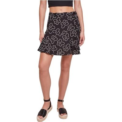 Urban Classics mäns kvinnors viskos minikjol shorts, Svart blomma, XL Urban Classics mäns kvinnors viskos minikjol shorts, Svart blomma, XL