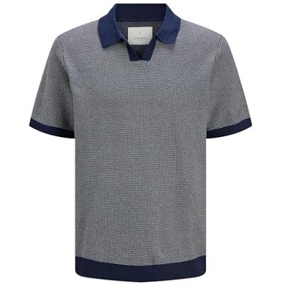 JACK & JONES herr Jprcceaston Knit delad hals Ss Pls, naval academy, 5XL JACK & JONES herr Jprcceaston Knit delad hals Ss Pls, naval academy, 5XL