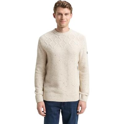 TOM TAILOR herrtröja, 36943 – Offwhite Melange Multi Neps, 3XL TOM TAILOR herrtröja, 36943 – Offwhite Melange Multi Neps, 3XL