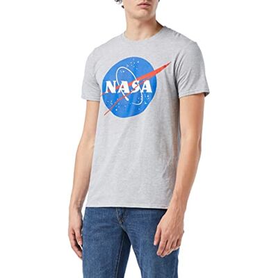 Nasa Cirkellogotyp T-shirt för män, Grå (sport grå spo), L Nasa Cirkellogotyp T-shirt för män, Grå (sport grå spo), L