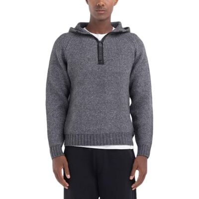 Replay Huvtröja för män, M10 mörkgrå melange, 3XL Replay Huvtröja för män, M10 mörkgrå melange, 3XL