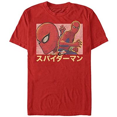 Marvel Unisex Spindelmannen Classic Spidey Japan ekologisk kortärmad T-shirt, röd, S Marvel Unisex Spindelmannen Classic Spidey Japan ekologisk kortärmad T-shirt, röd, S