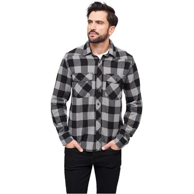 Brandit Check Shirt herr långärmad, Svart/grå Marengo, XXL Brandit Check Shirt herr långärmad, Svart/grå Marengo, XXL