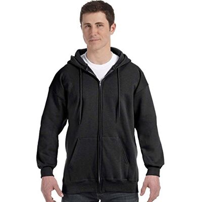 Hanes Men's Ultimate Full-Zip Hoodie, herrtröja med huva och blixtlås, Svart, L Hanes Men's Ultimate Full-Zip Hoodie, herrtröja med huva och blixtlås, Svart, L