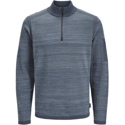 JACK & JONES JACK&JONES JCOMACE stickad halv dragkedja SMU, Midnattmarinblå/detalj: melerad, XL JACK & JONES JACK&JONES JCOMACE stickad halv dragkedja SMU, Midnattmarinblå/detalj: melerad, XL