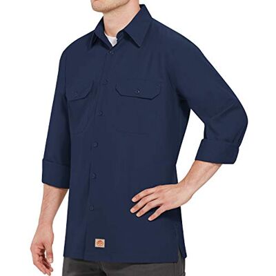 Red Kap Unisex herr långärmad solid ripstop skjorta, marinblå, 3XL Red Kap Unisex herr långärmad solid ripstop skjorta, marinblå, 3XL