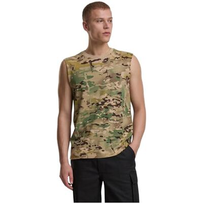 Brandit Ärmlös T-shirt för män, Taktisk kamouflage, S Brandit Ärmlös T-shirt för män, Taktisk kamouflage, S