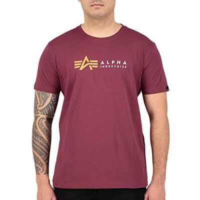 Alpha Industries Alpha Label T-shirt för män Burgundy Alpha Industries Alpha Label T-shirt för män Burgundy